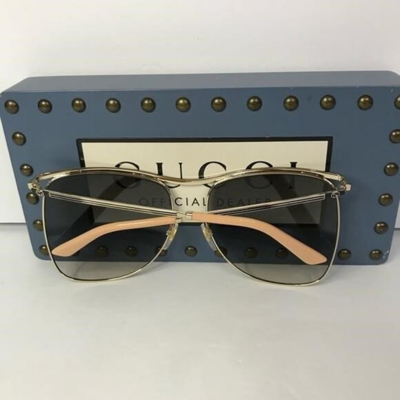 New Authentic Gucci Grey Square Ladies Sunglasses GG0820S 001 63 Made in Italy main image 10